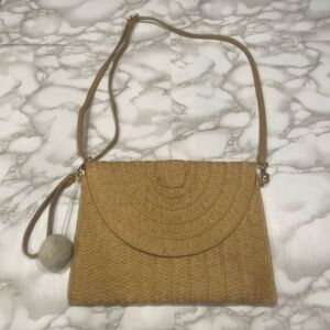 Straw Convertible Crossbody Clutch Bag